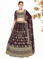 Georgette Wine  Festival Wear Embroidery Work Lehenga Choli